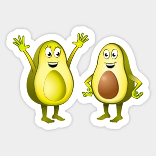 Two happy avocado’s Sticker